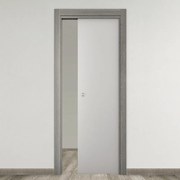 Porta tamburata scorrevole Nida grigio L 60 x H 210 cm reversibile