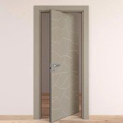 Porta tamburata rototraslante The Thing grigio L 70 x H 210 cm destra