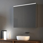 Pensile con luce Mirror specchiato L 90 x H 75 x P 17 cm