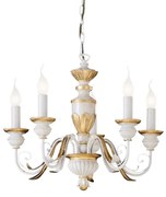 Lampadario Classico Firenze Materie Plastiche Bianco 5 Luci E14