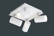 Marley plafoniera quadrata 4 spots soft bianco 24x24cm 4 luci attac...