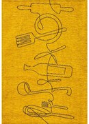 Passatoia Cucina Antiscivolo Monolì Giallo – Tappeto in Ciniglia Lavabile con Decoro Monolinea