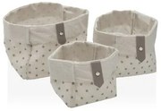 Set di Cestini Versa Stelle Poliestere 14 x 14 x 14 cm Tessile