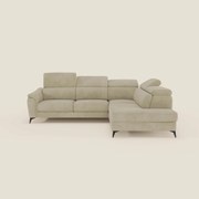 Arcos Divano angolare - piedini alti e poggiatesta reclinabili in microfibra impermeabile T11 beige