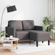 Divano 2 Posti Con Chaise Longue A L Grigio 125cm İn Similpelle /