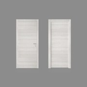 Porta interna a battente Gravel in MDF di abete colore frassino, L 80 x H 210 cm, apertura reversibile