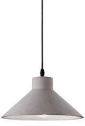 Sospensione Industrial-Minimal Oil-6 Metallo Cemento Grigio 1 Luce E27