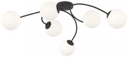 Lampada da soffitto in acciaio e vetro VIBRA 6 da interno 6xE14 Colore del corpo Nero e Bianco