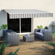 Tenda da sole a bracci estensibili NATERIAL mod. Calima, L 2.95 x 2 m bianco e grigio