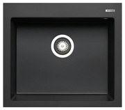 Lavello integrato 1 vasca in granito nero PYRAMIS Voyager L 50 x L 57 cm