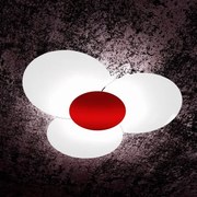 Clover applique-plafoniera d.100 cm 6 luci rosso 1114-100-ro