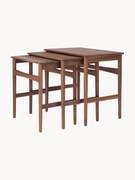 Set di 3 tavolini in legno di noce CH004