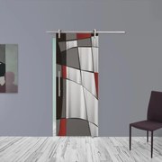 Porta scorrevole Carpet 6 in alluminio multicolore, L 88 x H 215 cm, con binario Ermes Destra