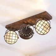 Lindby fatto Tamin, 48 cm, color ruggine, a 3 luci, vetro