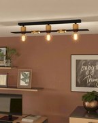 Plafoniera Bramerton nero IP20, 3XE27