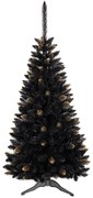 Albero di Natale nero con rami dorati 180 cm