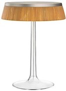 Flos Bon Jour Lampada Da Tavolo 41 cm a luce diffusa cromo opaco con corona rafia