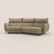 Monamour divano moderno angolare con opzione relax elettrico in microfibra smacchiabile impermeabile T11 beige