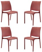 VOLGA - sedia da giardino in plastica set da 4