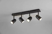 Angelo h2o barra 4 spots orientabili nero ip44 l.52cm  4 luci attac...