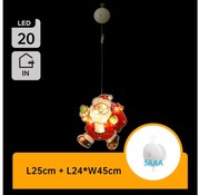 Aigostar - Decorazione natalizia LED LED/3xAAA Santa 45cm