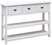 Credenza bianco antico 108x30x76 cm legno massello di paulonia