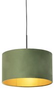 Lampada sospensione velluto verde 35 cm - COMBI