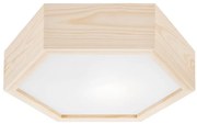 Plafoniera HEX NATURALE 1xE27/60W/230V d. Pino da 32 cm