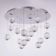 Diamante plafoniera, acrilico trasparente, struttura cromata, led 7...