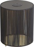 Lampada da tavolo moderna da esterno grigio scuro con LED ricaricabile e solare IP54 - Rope