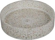 Lavabo da appoggio rotondo con finitura terrazzo beige | KTERE-430BE - KAMALU