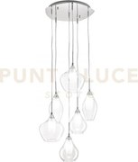 Lampadario a sospensione skyline doppio vetro trasparente e bianco ...