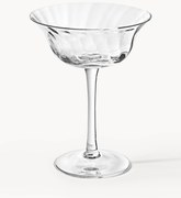 Set di 4 coppe da champagne in vetro soffiato Swirl