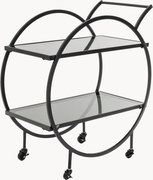 Carrello da portata con piani in vetro Loft