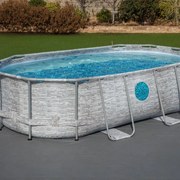 Piscina fuori terra tubolare BESTWAY Swimvista grigio L int 4.27 x 2.5 m