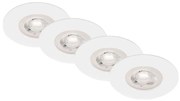 Brilo - SET 4x Lampada LED da incasso per bagni LED/4,9W/230V IP44 bianco