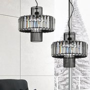 Lampadario Moderno Lampadario Moderno Flo E27 nero paralume nero E27