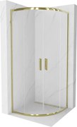Mexen Rio cabina doccia semicircolare 80 x 80 cm, trasparente, oro - 863-080-080-50-00