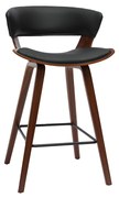 Sgabello da bar design nero e legno scuro H65 cm SYRAH