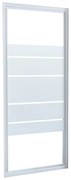 Porta doccia battente Essential, L 77-80 cm x H 185 cm x SP 4 mm, profilo bianco, vetro serigrafato