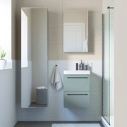Mobile da bagno sotto lavabo SENSEA Remix verde laminato opaco L 60 x H 58 x P 33 cm 2 cassetti, lavabo non incluso