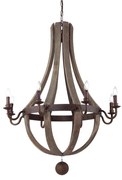 Sospensione Rustica-Country Millennium Legno Marrone 8 Luci E14