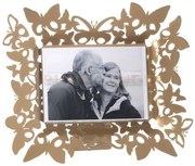 Portafoto di design farfalloso orizzontale oro laccato in ferro e p...