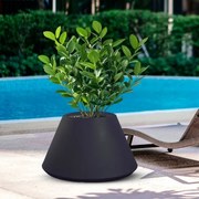 Vaso in resina da esterno interno tondo conico d.60x35h Stromboli Antracite