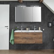 Mobile sottolavabo e lavabo Madeo rovere ribbeck L 120 x H 48 x P 45 cm 2 vasche