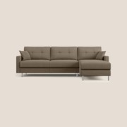 Megan divano letto angolare in microfibra smacchiabile T11 marrone