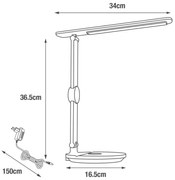 Lampada da scrivania LED design Alex touch bianco, luce con 3 temperature di colore 1000 LUMEN, INSPIRE
