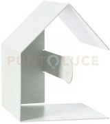 Porta carta igienica da parete casetta bianco marmo in ferro 14,3x1...