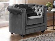Poltrona CHESTERFIELD in velluto Antracite
