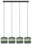 Lampadario a sospensione con filo HELEN 4xE27/15W/230V verde/oro